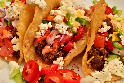 Tacos with many toppings