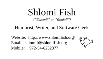 Shlomi Fish’s Business Card